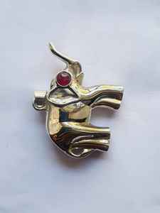 925 Sterling Silver Vintage Style <b>Elephant</b> Shaped Pendant Gold Plated Natural Amethyst Gemstone Diamond Fine Charms <b>Necklace</b> - Product Image 2