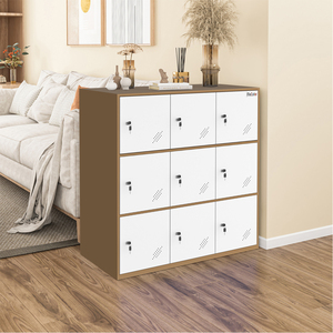 Armario Metálico Pequeño <span class=keywords><strong>de</strong></span> 9 Puertas con Cerradura <span class=keywords><strong>de</strong></span> Llave, Armario <span class=keywords><strong>de</strong></span> Acero para Garaje, Dormitorio, Sala <span class=keywords><strong>de</strong></span> Estar, Gimnasio, Oficina - Product Image 6