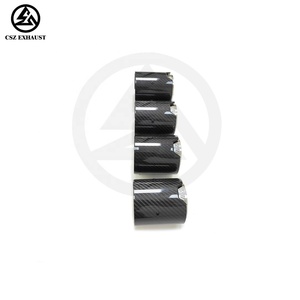 Puntas de escape de calidad CSZ para modelos <span class=keywords><strong>BMW</strong></span> rendimiento M patrón carcasa de fibra de carbono acero inoxidable 304 tubo de escape universal - Product Image 4
