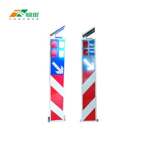 Solar Traffic Warning <b>Post</b> Pp Material Reflective Sheeting Ground Mount Flashing Led <b>Light</b> - Product Image 4
