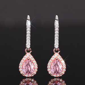 Orecchini a goccia bicolore rosa, design elegante, gioielli alla moda - Product Image 5