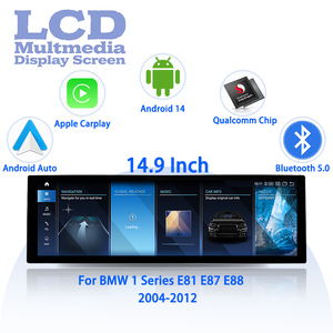 Lecteur vidéo GPS Navi Android Auto sans fil 14,9 pouces pour <span class=keywords><strong>BMW</strong></span> Série 1 <span class=keywords><strong>E81</strong></span> <span class=keywords><strong>E87</strong></span> E88 2004-2012, système multimédia de commande centrale - Product Image 1