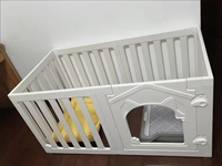 Enclos pour chien en plastique à assembler, double porte, grand espace, clôture pour animaux de compagnie, pour chiots, chiens de petite et moyenne taille, intérieur, maison