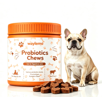 Waylemo Probiotiques à Mâcher pour la Restauration de la Flore Intestinale, Soutien des Enzymes Digestives, Friandises à la Graine de Citrouille pour Chiens et Chats, 120 Unités