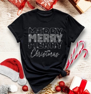 <strong>Christmas</strong> Free Design New Arrival Fashion Trending Heat Transfer Rhinestone Letter Print <strong>Women</strong> Custom Made <strong>t</strong> <strong>Shirt</strong> - Product Image 4
