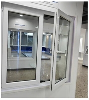 Ventanas inclinables y giratorias de PVC/UPVC de alta calidad personalizadas con vidrio templado doble, buen aislamiento acústico para casa