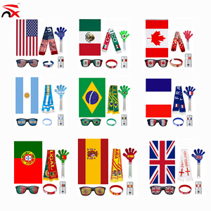 Conjunto <span class=keywords><strong>de</strong></span> Artículos <span class=keywords><strong>de</strong></span> Animación con Bandera Nacional: Bufanda, Gafas <span class=keywords><strong>de</strong></span> Sol, Aplaudidor <span class=keywords><strong>de</strong></span> Mano, Pulsera y Bandera para Eventos Deportivos y Copa <span class=keywords><strong>de</strong></span> Fútbol - Product Image 1