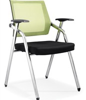 Chaise de conférence exécutive moderne empilable en maille, avec accoudoirs réglables en tissu, portable et pliable, pour écoles et hôpitaux - Vente en gros directe usine