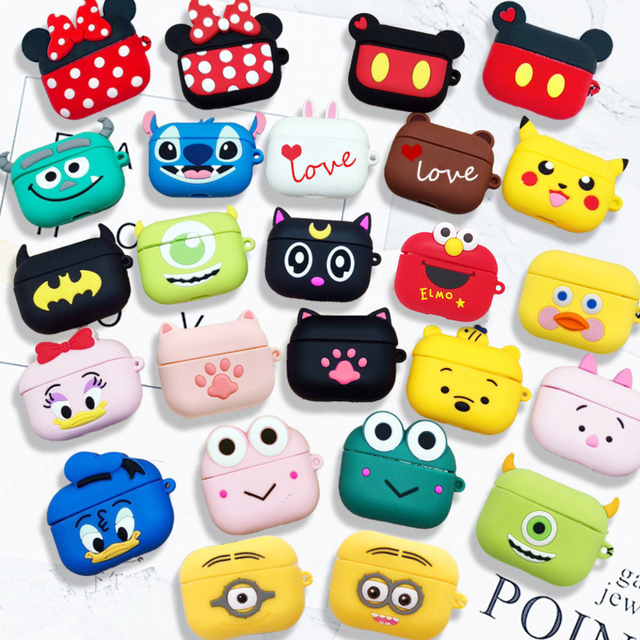 Cute 3D Cartoon Earphone Bags for Apple Airpods Pro Soft Silicone Case for Airpods Pro2 TWS Wireless Earbuds TPU Cover