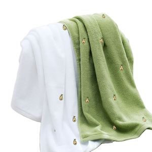 Serviette de bain en coton 100% pur, motif brodé de haute qualité, douce, confortable, très absorbante, serviette de plage - Product Image 1