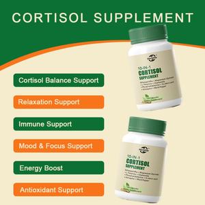 Compléments de cortisol 10 en 1 pour femmes et hommes avec Ashwagandha, magnésium, L-théanine, niveaux d'hormone cortisol équilibrés - Product Image 3