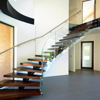 Nez de marche incurvé en verre garde-corps meilleur design