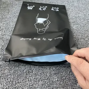 Bolsas de correo negras personalizadas, embalaje de ropa interior, bolsa de mensajería personalizada de plástico, marca amazon