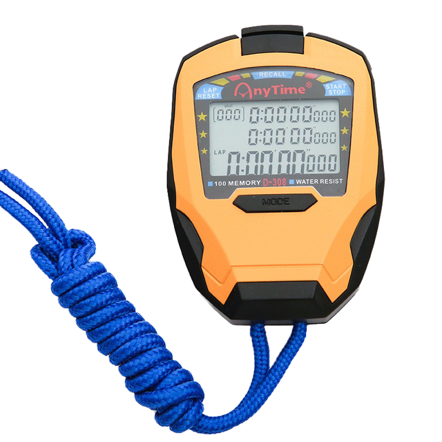 Water Resistant Eco-Friendly Common Design 100 Laps Memory Professional Sport Timer,Digital Multificational Stopwatch with Alarm