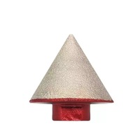 Nouvelle conception, outil de chanfreinage argenté à fond rouge de 38 mm, pointe conique, foret à ébavurer les carreaux, coupe-trou diamanté, outil de maçonnerie conique
