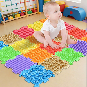 8 Piezas de Tapetes Sensoriales para <span class=keywords><strong>Autismo</strong></span>, Tapete de Juego de Silicona Texturizada No Tóxica, Baldosas de Masaje para Niños y Adultos, Alivio del Estrés - Product Image 1