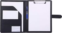 Porte-documents en similicuir format A4 avec couvercle pour bloc-notes, idéal pour le travail, l'école, le bureau, les conférences
