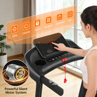 Peralatan Kebugaran Profesional Treadmill Elektrik Lipat Portabel untuk Rumah Kemiringan Manual Kapasitas 120kg Layar LED Motor 2.0HP