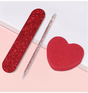 2025 New Yd Nail Nghệ Thuật Công Cụ Kit Set Màu Hồng Móng Tay Tập Tin Khử Trùng Pha Lê Thanh Hình Trái Tim Miếng Bọt Biển Thạch Keo - Product Image 6