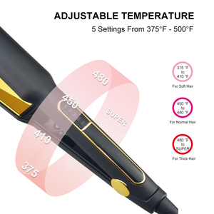 480F 헤어 스트레이트너 LED 온도조절 기능 1.5인치 나노 티타늄 플로팅 플레이트 가정용 전기 플랫 아이언 - Product Image 3