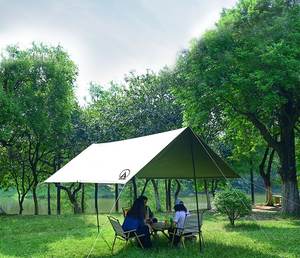 पोर्टेबल समुद्र तट काले कोटिंग तम्बू चंदवा धूप छांव Upf50 + आसान परिवार चंदवा डेरा डाले हुए यात्राएं सैर सपाटे आश्रय - Product Image 3