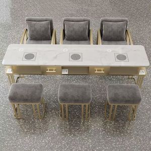 Ensemble de table et de chaise de manucure grise professionnelle un ensemble complet de meubles de salon <span class=keywords><strong>avec</strong></span> <span class=keywords><strong>aspirateur</strong></span> à port USB de stockage - Product Image 6
