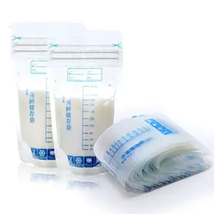 Sac de stockage de lait maternel en gros 100% sac en plastique de stockage sans BPA sac de refroidissement de lait maternel avec fermeture éclair