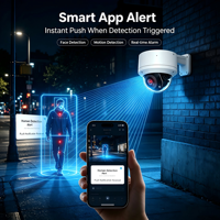 Caméra Dôme IP PTZ Dakang IK10 Anti-Vandalisme 8MP avec Zoom 5X, Audio Bidirectionnel, Vision Nocturne, Capteur CMOS, Étanchéité IP66