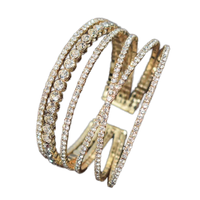 Bracelet pour femme Gaovo, simple et élégant, en alliage de zinc multicouche, incrusté de strass, design croix, tendance