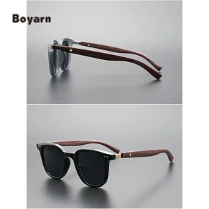 Boyarn protección Uv madera grano pierna sol sombras <span class=keywords><strong>gafas</strong></span> de sol señoras lujo mujer Vintage cuadrado <span class=keywords><strong>gafas</strong></span> de sol - Product Image 4