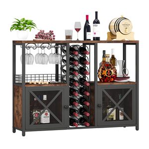 Home Kitchen Dining Room Wooden Coffee Bar Cabinet Modern Liquor Cabinet Storage <strong>Sideboard</strong> <strong>Mini</strong> Bars for Home - Product Image 4