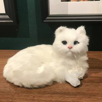 Kucing Berpose Tidur Ultra-Realistis Buatan Tangan untuk Dekorasi Rumah, Teman Hewan Peliharaan yang Nyaman dengan Bulu Halus, Berongga Tanpa Isian