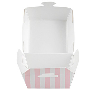 8211 Premium Paper Take Out Pink and White Stripes Cajas de <span class=keywords><strong>hamburguesas</strong></span> Contenedores de alimentos para restaurante Venta al por mayor Mini Cajas de <span class=keywords><strong>hamburguesas</strong></span> - Product Image 4