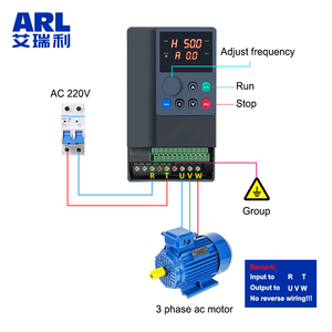 Variador de Frecuencia VFD de 220V Monofásico a Trifásico, 0.2-7.5kW, V/F SVC, para Control de Velocidad de Motor AC, Bomba y Ventilador, IP20 - Product Image 4
