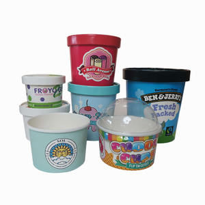 ถ้วยไอศกรีมกระดาษแบบใช้แล้วทิ้งขนาดเล็กน่ารัก 50 มล. 2 ออนซ์ 2.5 ออนซ์ สีชมพู กันน้ำ พร้อมดีไซน์และช้อน - Product Image 6