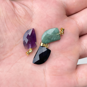 Kalung DIY anak-anak, hadiah gaya lucu kalung rangka liontin bentuk tanduk pelangi kaca - Product Image 4