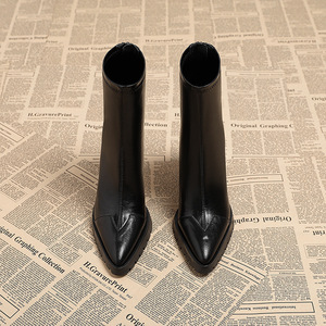 Botines de Tacón Alto con Punta en Pico para Mujer, Estilo Europeo Americano, a la Moda, Plataforma, Talla Pequeña, Impermeables, Novedad 2026 - Product Image 5