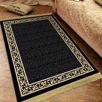 Tapis de chevet de chambre à coucher en velours doré à motif géométrique de style classique chinois, tapis de table basse de salon