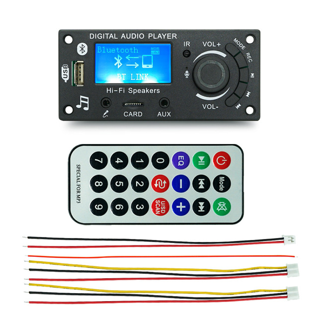 Decoding board BT car audio accessory audio mainboard with microphone call recording function 12V