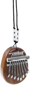 Portable Marimba Musical Thumb Piano With Lanyard Solid Wood 8 Keys Finger Piano Mini Kalimba Thumb Piano