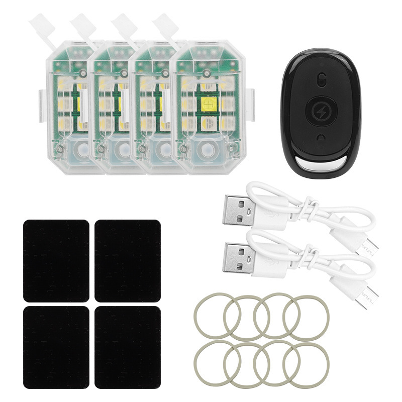 4 lámparas+mando+soporte