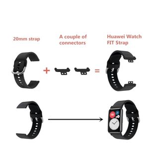 Connecteur métallique de bracelet de <span class=keywords><strong>montre</strong></span> de 20 mm pour Huawei Watch Fit, adaptateur de bracelet de <span class=keywords><strong>montre</strong></span>, adaptateur de bracelet intelligent, accessoires de connexion - Product Image 4