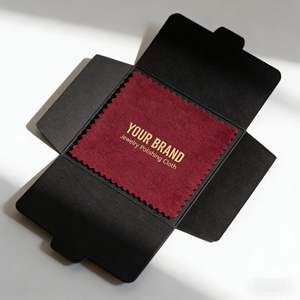 Premium Kararma Önleyici Mikrofiber Parlatma Bezi Özel Markalı Gümüş ve Altın Temizleme Bezi - Product Image 1