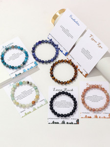 Fatto a mano 8mm naturale occhio di tigre <span class=keywords><strong>ametista</strong></span> turchese pietra di quarzo con perline di cristallo con carta per le donne uomini gioielli regalo - Product Image 4