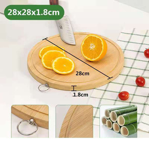 Tailai Planche à découper ronde en bambou Décoration en <span class=keywords><strong>bois</strong></span> Planche à découper Multifonctionnel Grand légume biologique naturel - Product Image 4