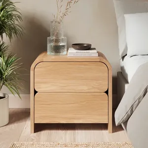Hiện đại nighstand Bàn Cạnh Giường ngủ bằng gỗ với 2 ngăn kéo lớn để lưu trữ phòng khách cuối bảng 2 ngăn kéo phòng ngủ bên bảng - Product Image 1