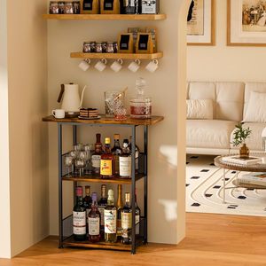 Estante para Whisky Ironwood, Mueble Bar Mini, Mueble para Vinos de Diseño Industrial, Bar Doméstico Resistente - Product Image 4