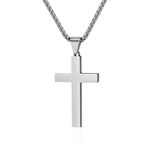 Simple <b>Cross</b> Pendant Stainless Steel Gold Plated Christian Jewelry Jesus Small <b>Cross</b> Necklace - Product Image 4