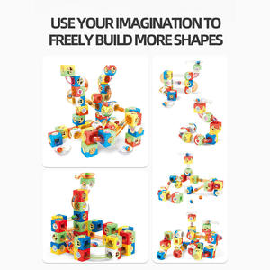 2024 niños hechos a mano Diy bola tobogán bloques de construcción juguetes Ventana de colores bloques de construcción educativos juegos de juguete para niños - Product Image 3