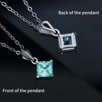Collier Pendentif Tendance en Argent Sterling 925 Plaqué Rhodium avec Émeraude Verte, Saphir et Aigue-marine de Laboratoire pour Femme – Vente en Gros, Idéal Cadeau